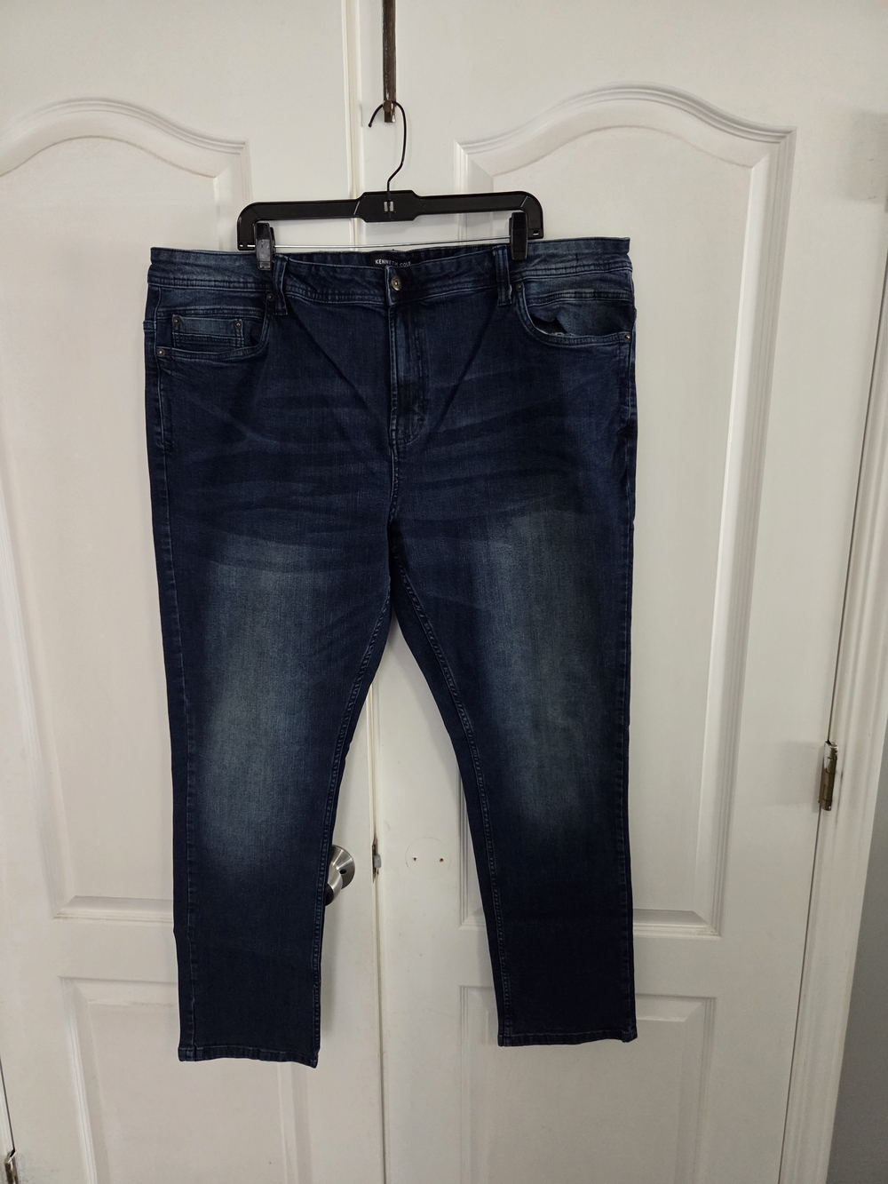 Kenneth Cole Men's Dark Blue Slim Straight Jeans